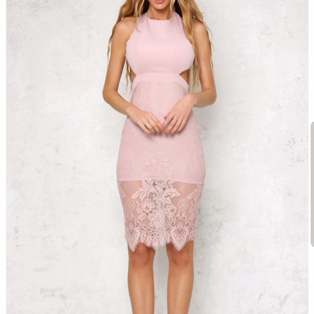 Rest My Lace Blush Midi Dress